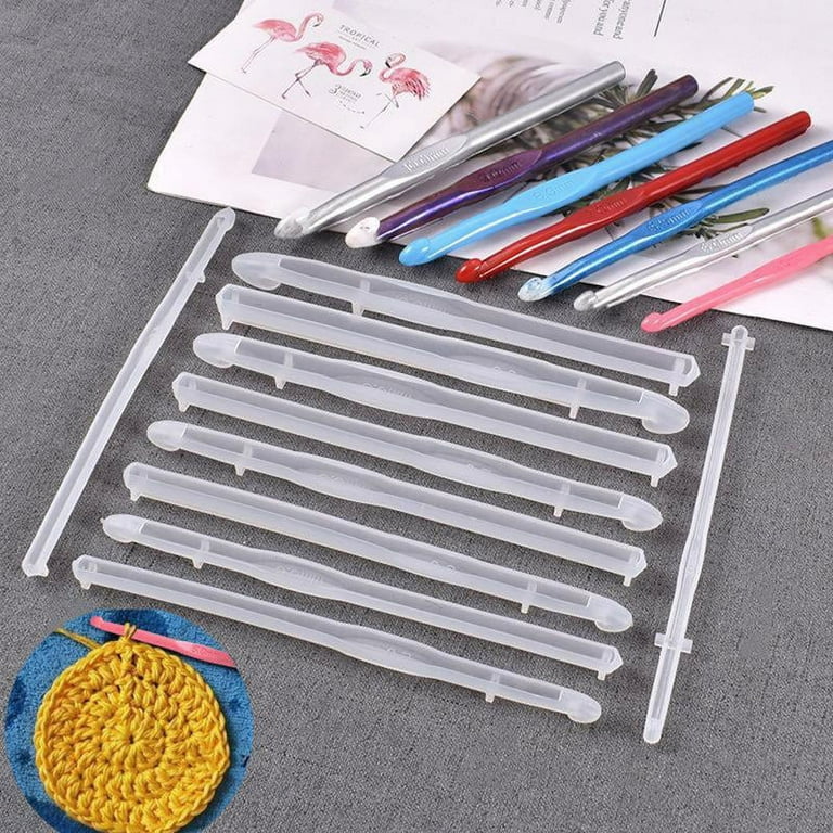 Soft Resin Silicone Crochet Hooks Mold for DIY Crafts Arthritic Hand Sewing, Size: Length 5.98 Width 0.23-0.51, Clear