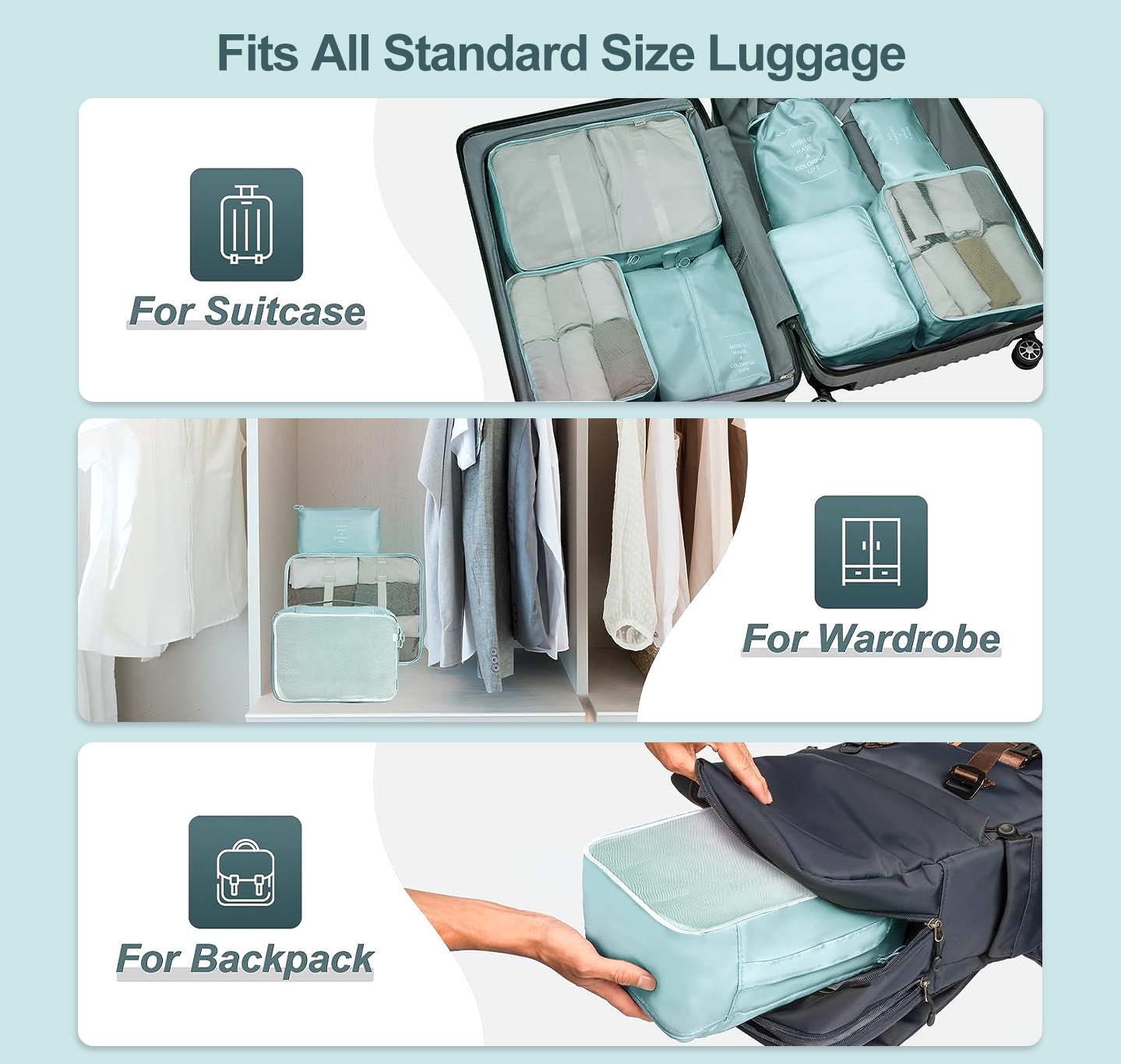 Cshidworld 9-Piece Packing Cubes with Toiletries Bag photo 4