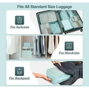 Packing Cubes 9 Set, Travel Packing Organizers with Large Toiletries Bag for Clothes Shoes, Blue