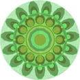thumbnail image 1 of Ahgly Company Machine Washable Indoor Round Transitional Jade Green Area Rugs, 4' Round, 1 of 7