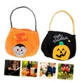 thumbnail image 6 of MOQIN Halloween Trick Or Treat Basket, Plush Pumpkin Candy Bag, Fall Tote for Baby Girl or Boy, Holiday Keepsake Gift,Halloween Gift Bags For Kids Party Favors And Events, Black, 6 of 9