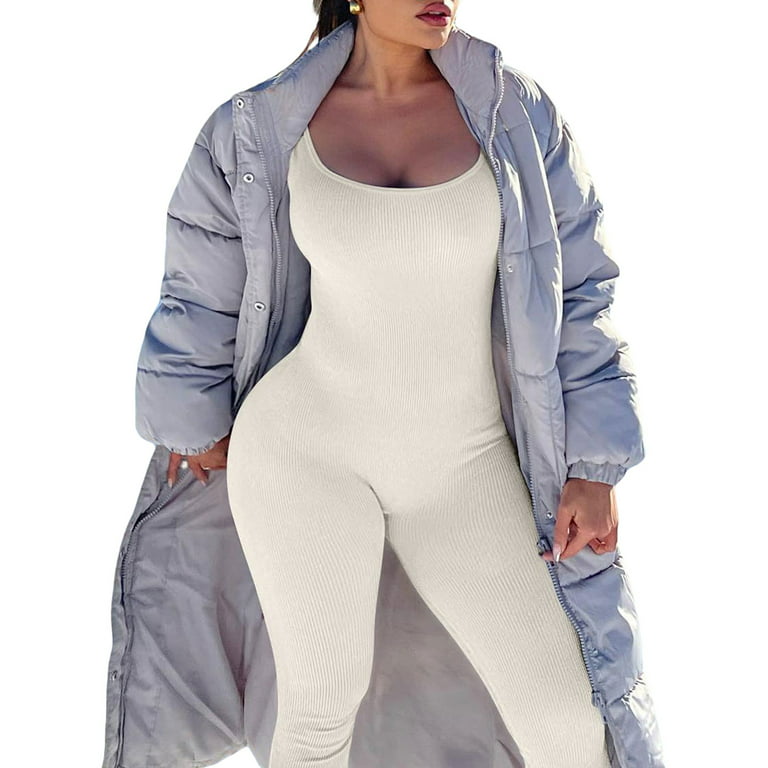 Womens One Piece Jumpsuit Long Sleeve Solid Bodycon Romper Pants Versatile  Thermal Bodysuit Streetwear