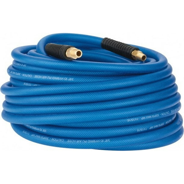 Flexible Air Hose, 100 Ft x 3/8 in OD, 1/4" MNPT Swivel End Fittings