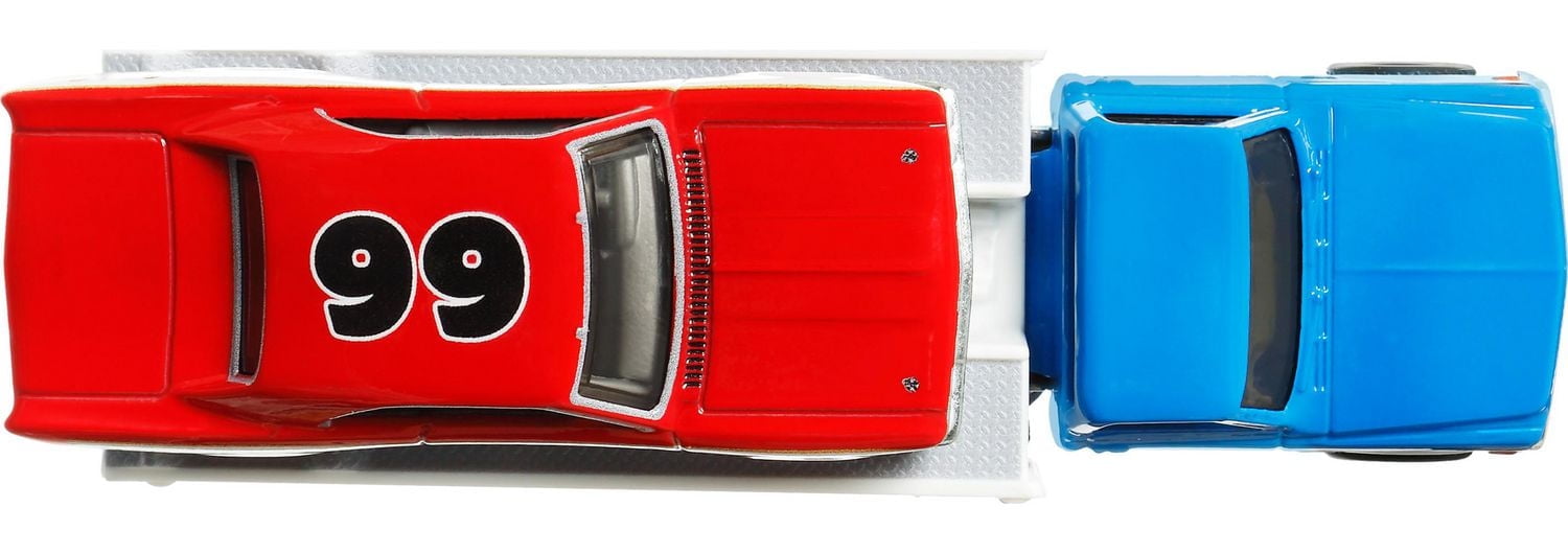 Hot Wheels Team Transport Truck & Race Car, Gift for Racing Collectors