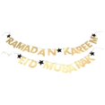 thumbnail image 1 of 2pcs Islam Party Banner Paper Eid Mubarak Letters Banner Eid Bunting Garland, 1 of 3