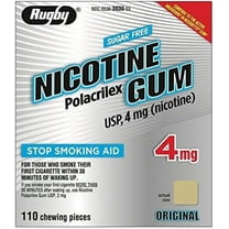 Rugby Nicotine Gum, 4 mg, Sugar Free, 110 Count Pack of 3, Stop Smoking Aid