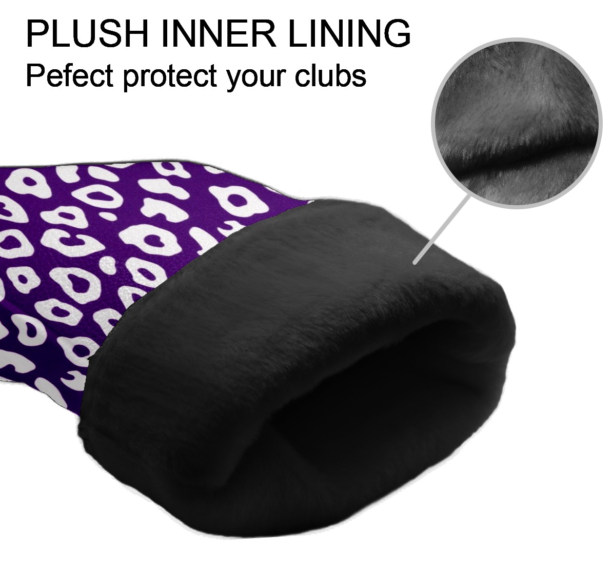 Golf Club Head Cover Waterproof Leather Golf Accessories HeadCovers Set Driver Headcover for Women Men Purple Stripe