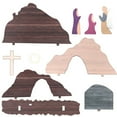 thumbnail image 2 of Moocorvic Wooden Easter Nativity Scene Set Ornament The Empty Tomb Resurrection Scene Crafts Religious Decorations for the Table, 2 of 9