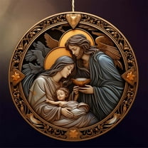 Begzeat Christmas Easter Nativity Scene Ornaments, Christmas Acrylic 3D Hanging Ornament Pendant for Xmas Tree Birth of Jesus Christian Decor Religious Gift for Family Friends and Christian