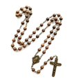 thumbnail image 1 of Collares de rosario de perlas católicas con medallas cruzadas, cadena larga, oración religiosa para mujeres --- Código de producto 42978, 1 of 5