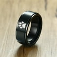 thumbnail image 3 of Dog Dad Gifts Paw Print Spinner Ring for Men Anniversary Ring for Dogfather Birthday Valentine's Day Gift for Him, Size 12, 3 of 7