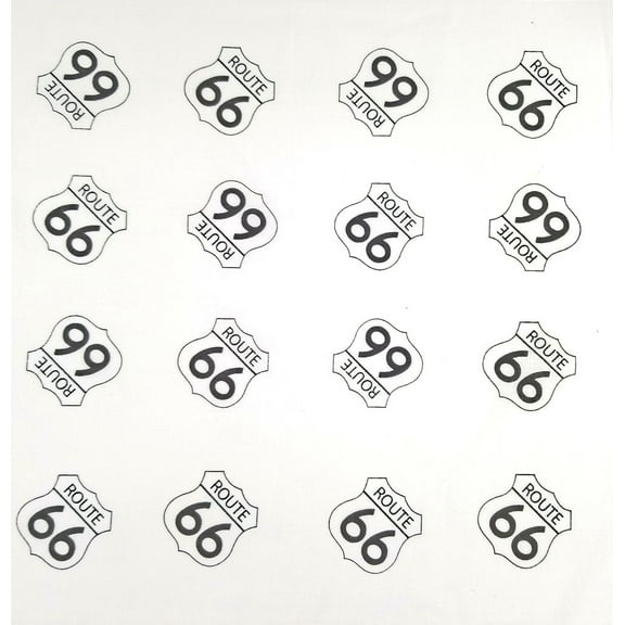 6 Pack,100% Cotton Bandanas Head Wrap Bandana Scarf Face Covering Face Cover Route 66 Print
