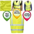 thumbnail image 3 of Yellow High Visibility Safety Vests, Large. Pack of 25 Polyester Reflective Vest for Women with Silver Reflective Strips, Hook and Loop Closure. 120 GSM Reflective Safety Vest for Industrial Use, 3 of 7