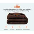thumbnail image 3 of King Comforter Solid Chocolate 300 GSM Plush Siliconized Microfiber Fill Duvet Insert Box Stiched Quilted Fluffy Soft 600 TC Egyptian Cotton Shell with Piping & Pillowcases, 3 of 8