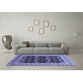 thumbnail image 3 of Ahgly Company Machine Washable Indoor Square Oriental Blue Traditional Area Rugs, 7' Square, 3 of 4