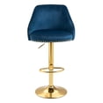 thumbnail image 1 of Luccalily Counter Height Bar Stools,Velvet 360° Swivel Adjustable Bar stools with Back and Footrest,Modern design and golden base for Kitchen,Bistro Pub, Dining Room counter, 1 of 13