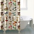 thumbnail image 4 of Brown Mushroom Plant Light Pattern Shower Curtain 84"x72" ,Bathroom Decorative Shower Curtains Set with 12 Hooks,Modern Waterproof Washable Shower Curtain, 4 of 6