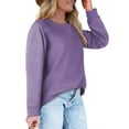 thumbnail image 4 of Fantaslook Plus Size Sweatshirts for Women Crewneck Casual Tunic Tops Long Sleeve Shirts, 4 of 8