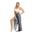thumbnail image 4 of Women's Boho Printed Palazzo Side Split Wide Leg Workout Pants, 4 of 5