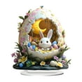 thumbnail image 3 of Easter Decorations Colorful Easter Bunny Tabletop Ornament,Spring Fashion Decorative Sculpture Figurine 2D Acrylic for Home Kitchen Easter Party,Birthday Gifts for Women Pink-h, 3 of 9