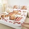 thumbnail image 3 of Manfei Cartoon Gingerbread Man Full Size Sheets,Christmas Candy Bed Sheets,White Red Brownr Sheet Sets For Boys Girls,Microfiber Bedroom Decor,4pcs, 3 of 7