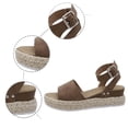 thumbnail image 4 of WILLBEST Sandalias De Mujer Para Vacaciones Informales Y Al Aire Libre. Diseño De Punta Abierta Con Parte Superior De Cuero Y Tacón De Cuña Para Atuendos De Verano Como Jeans Y Vestidos., 4 of 8