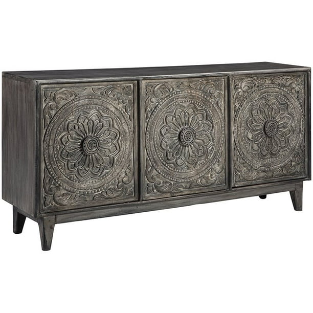 Ashley Fair Ridge Accent Console Table in Dark Brown and Antique Gray
