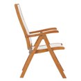 thumbnail image 2 of Teak Wood California Outdoor Patio Reclining/Folding Lounge Chair with White Batyline Sling, 2 of 5