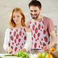 thumbnail image 3 of Strawberry Plants Fruit Dot Pink Pattern Apron-Garden Aprons for Women with Pockets-Cotton Linen Waterproof Kitchen Cooking Gardening Aprons Adjustable for Kitchen,Cooking,BBQ and Salon 33x27 Inch, 3 of 7