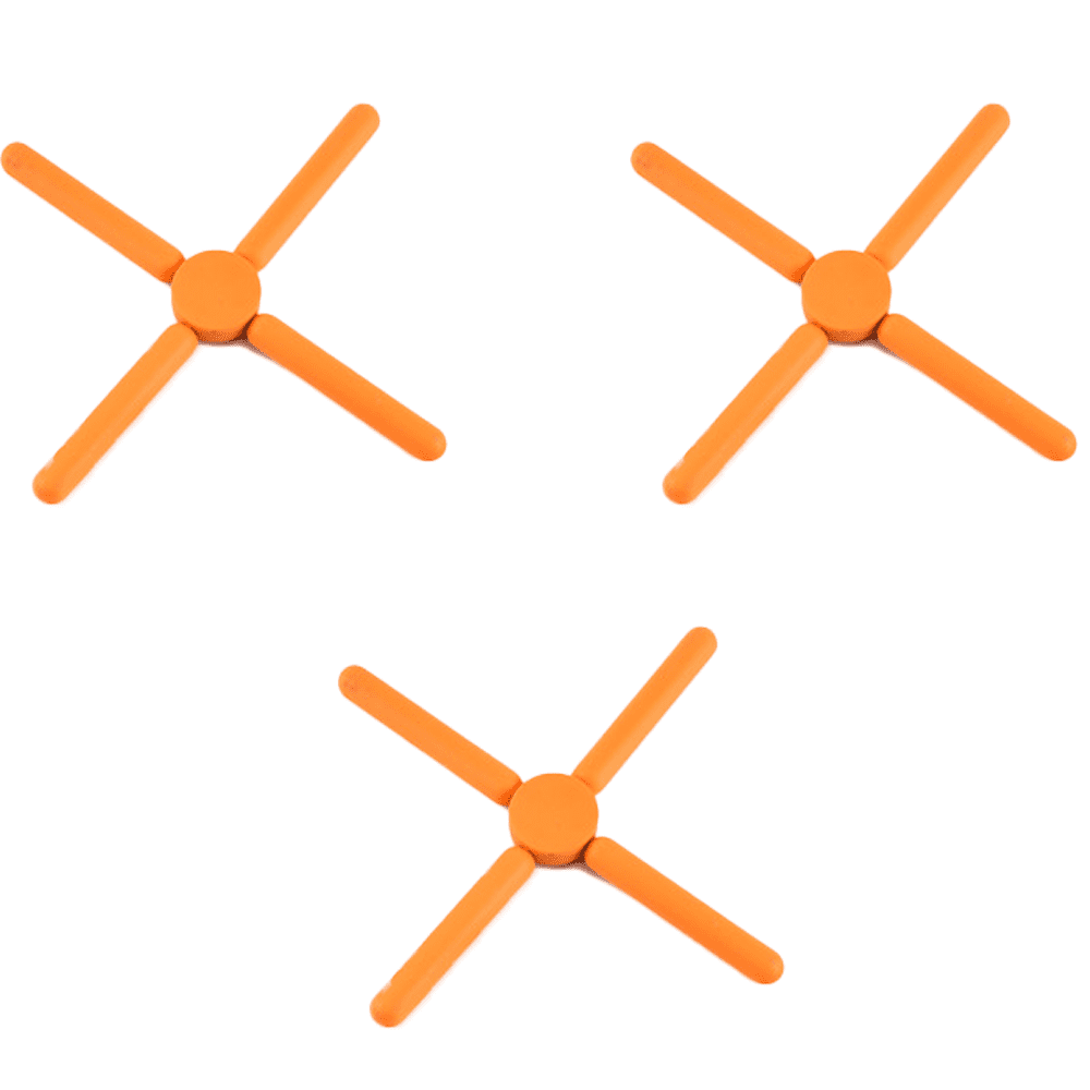 Foldable Silicone Trivets, NonSlip Collapsible Cross Compact Design