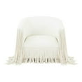 thumbnail image 2 of Maklaine Modern Contemporary Ivory Vegan Leather Swivel Chair, 2 of 6