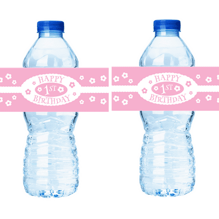 Happy 1st Birthday Birthday Party 15ct Water Bottle Decorations