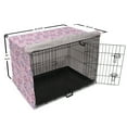 thumbnail image 6 of Floral Dog Crate Cover, Shabby Flower Petals Motif Retro Feminine Japanese Kimono Blossoms Ethnic, Easy to Use Pet Kennel Cover Small Dogs Puppies Kittens, 7 Sizes, Rose and Dark Magenta, by Ambesonne, 6 of 6