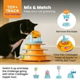 thumbnail image 5 of Catstages 2-in-1 Spinning Fish Treat Dispenser Cat Toy – Interactive Puzzle Feeder & Cat Ball Track Add-On, Blue, 5 of 8