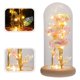 thumbnail image 5 of pieza de adorno de cúpula de cristal con forma de rosa de lámina dorada, bonita lámpara LED, decoración de cúpula de cristal con forma de flor., 5 of 7
