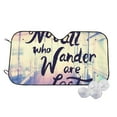 thumbnail image 2 of Picia Not All Those Who Wander Are Lost Curved Windshield Sunshade Accordion Folding Style Auto Shade for Car Truck SUV Van Blocks UV Ray Sun Visor Protector -Small, 2 of 7