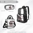 thumbnail image 4 of ZUXONGSY Cat Note Print Large Capacity Transparent Backpack, 3 Piece Clear Bookbag Set with Lunch Bag & Pencil Pouch, Heavy Duty See Through for High School Students, 4 of 5