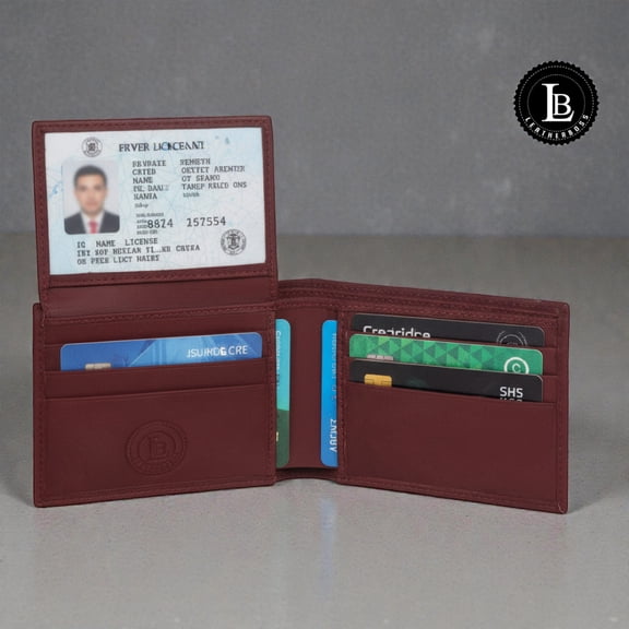 Men's Bifold Leather Wallet with a secret pocket