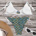 thumbnail image 5 of Womens Swimsuits Trendy 3D Digital Print Three-Point Separates Bikinis Gold Bathing Suits for Women M, 5 of 5