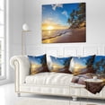 thumbnail image 2 of Designart Paradise Tropical Island Beach Sunrise - Seashore Throw Pillow - 18x18, 2 of 4