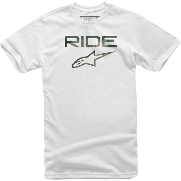 Alpinestars Ride 2.0 Camo Mens Short Sleeve T-Shirt White XL