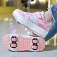 thumbnail image 4 of Yiomxhi Kids Roller Shoes, Girls Boys Sneakers with Wheels, Become Sport Sneaker for Christmas Birthday Children Gift, Adjustable Roller Skates Suitable for Outdoor School, 4 of 7