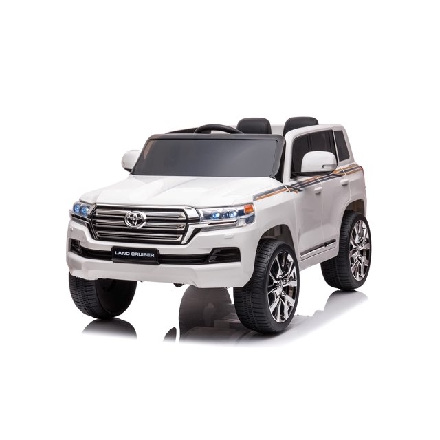 12V 2-Seater Ride On Car, Licensed Toyota Land Cruiser Electric Car, Battery Powered Electric Vehicle with Remote Control/Double Doors/Music/Lights/Safety Belt