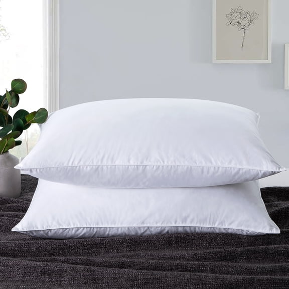 Peace Nest Feather and Down Bed Pillows, Set of 2, King Size