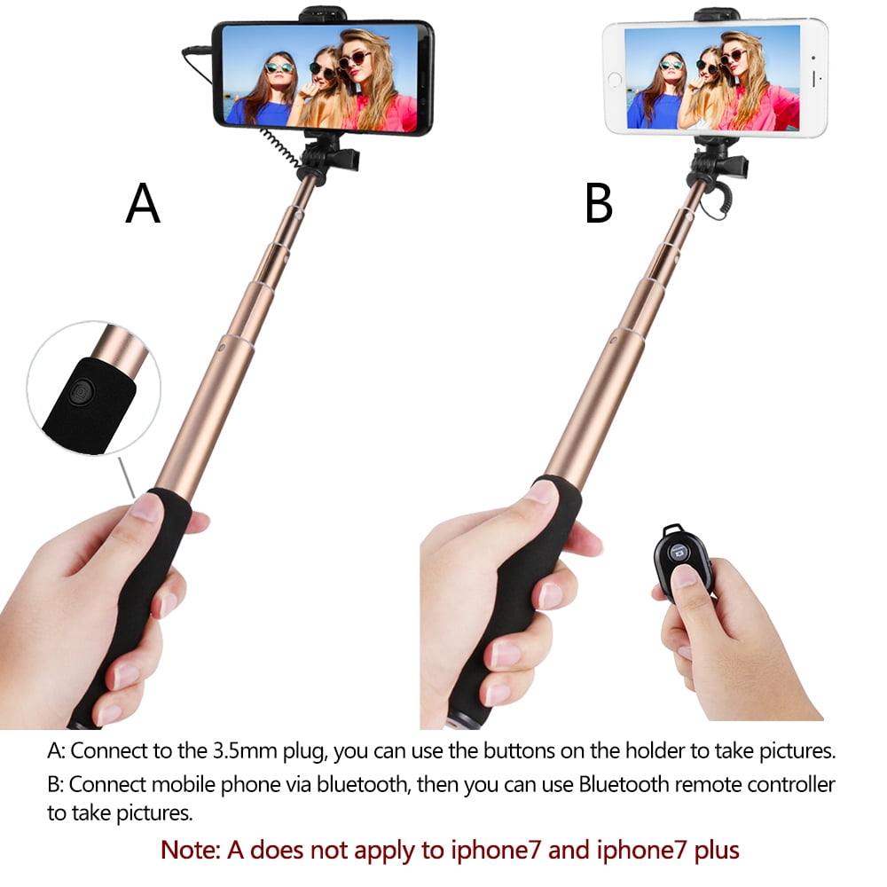 BUNDLE: Kona Vegan Leather Folio Wallet Case (Blue) & Selfie Stick Mini Tripod 2.0 (Gold) for Apple iPhone XS / X - Kickstand, Card Slots, Car Mount Compatible, Magnetic Closure