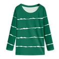 thumbnail image 5 of Linfrsh Toddler Long Sleeve Shirt Girl Girls Casual Long Sleeve T Shirts Basic Crewneck Striped Tunic Blouses Tops Green,14-15 Years, 5 of 5