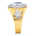 thumbnail image 3 of Wellingsale Mens Solid 14k Two 2 Tone White and Yellow Gold Polished CZ Cubic Zirconia Right Hand Ring Band - Size 9.5, 3 of 5