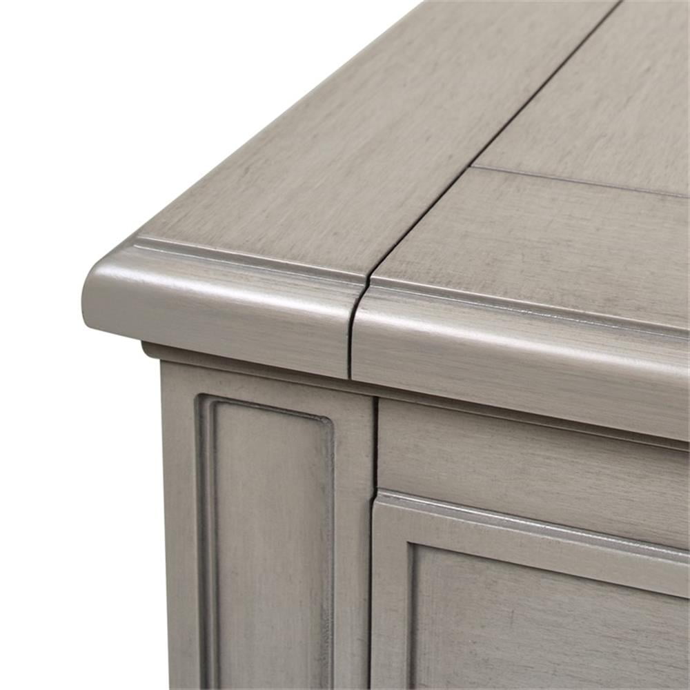 Jennifer Taylor Home Dauphin Gold Accent 5-Drawer Wood Executive Desk Grey Cashmere Rubber Wood & Veneer