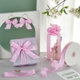 thumbnail image 5 of 50Yards Gingham Ribbon 1Inch Checkered Ribbon 100% Polyester Woven Edge Plaid Ribbon Scottish Ribbon for Present Wrapping Party Decoration Pearl Pink Green DIY, 5 of 6