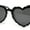 All Black, variant on Womens Lace Petal Rim Heart Shape Cat Eye Plastic Sunglasses All Black